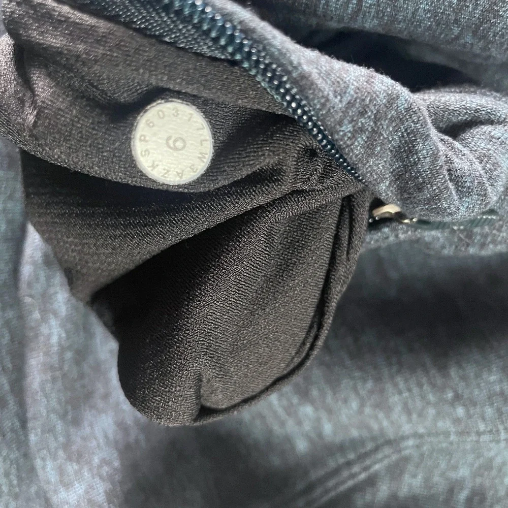 Lululemon Morning Miles Rulu Long Sleeve Heathered Nocturnal Teal Black Size‎ 6